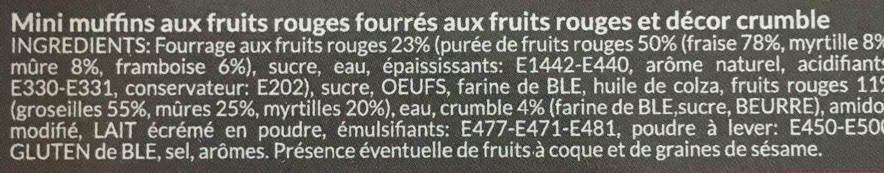 Les Delices Des 7 Vallees 8 Mini muffins, cœur fondant au fruits rouges packshot