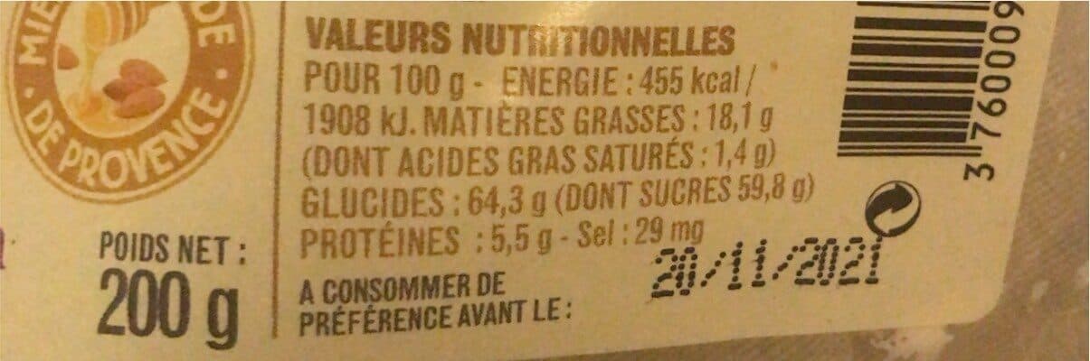 les ruchers du luberon Nougat blanc de provence packshot