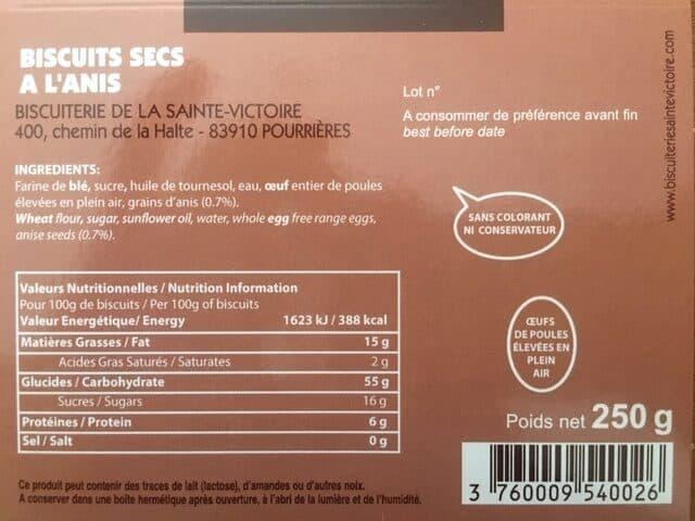 Biscuiterie Sainte Victoire Navettes à l'anis packshot
