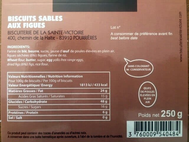 Biscuiterie de la Sainte Victoire Biscuit à la figue packshot
