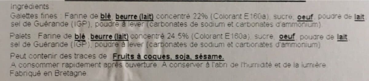 Open Food Facts Assortiment de galettes fines et palets pur beurre packshot