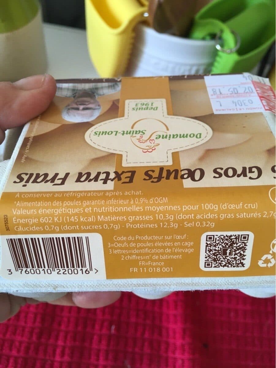 Open Food Facts 6 gros oeufs extra frais packshot