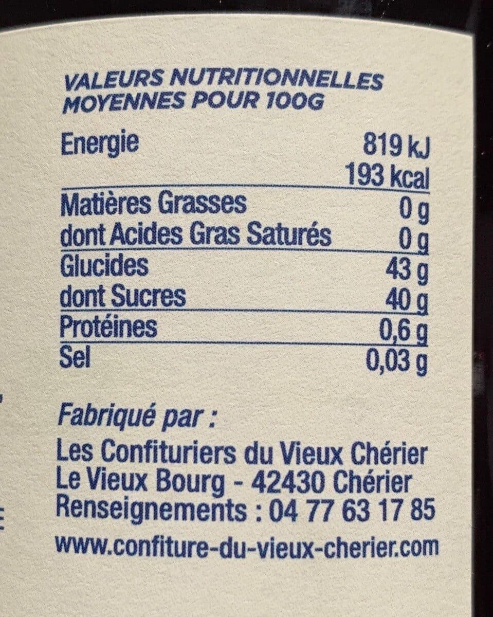 Les Confituriers du Vieux Chérier Confiture de cassis packshot