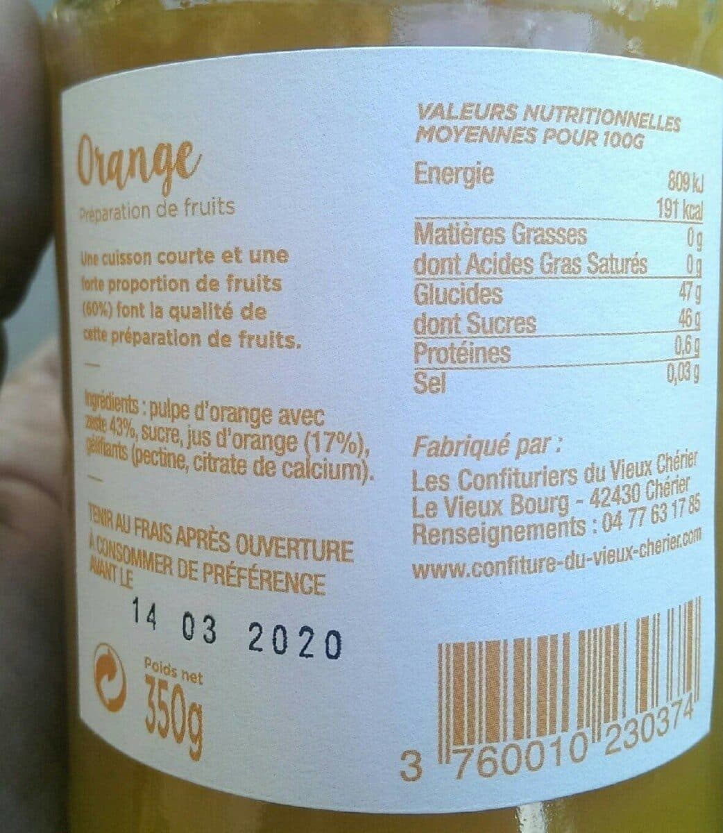 Les Confituriers du Vieux Chérier Preparation d'orange LES CONFITURIERS DU VIEUX CHERRIER packshot