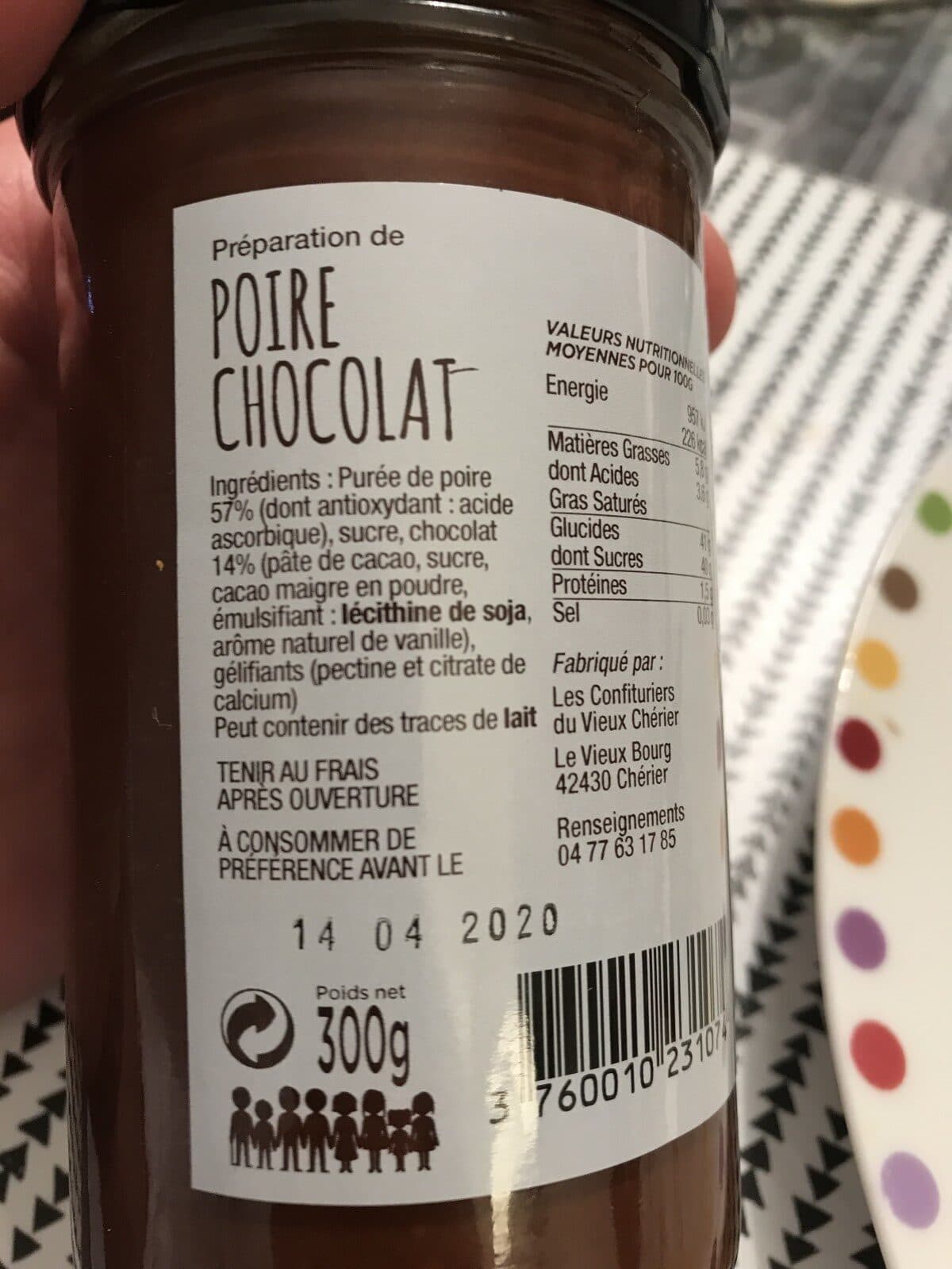 Les Confitures Du Vieux Chérier Poire chocolat packshot