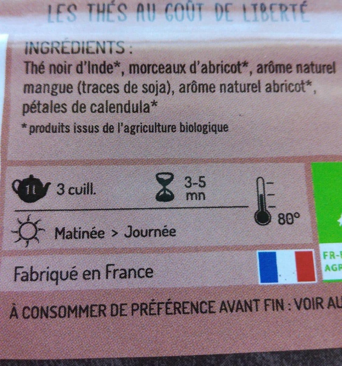 La Route des Comptoirs Thé noir abricot mangue calendula packshot