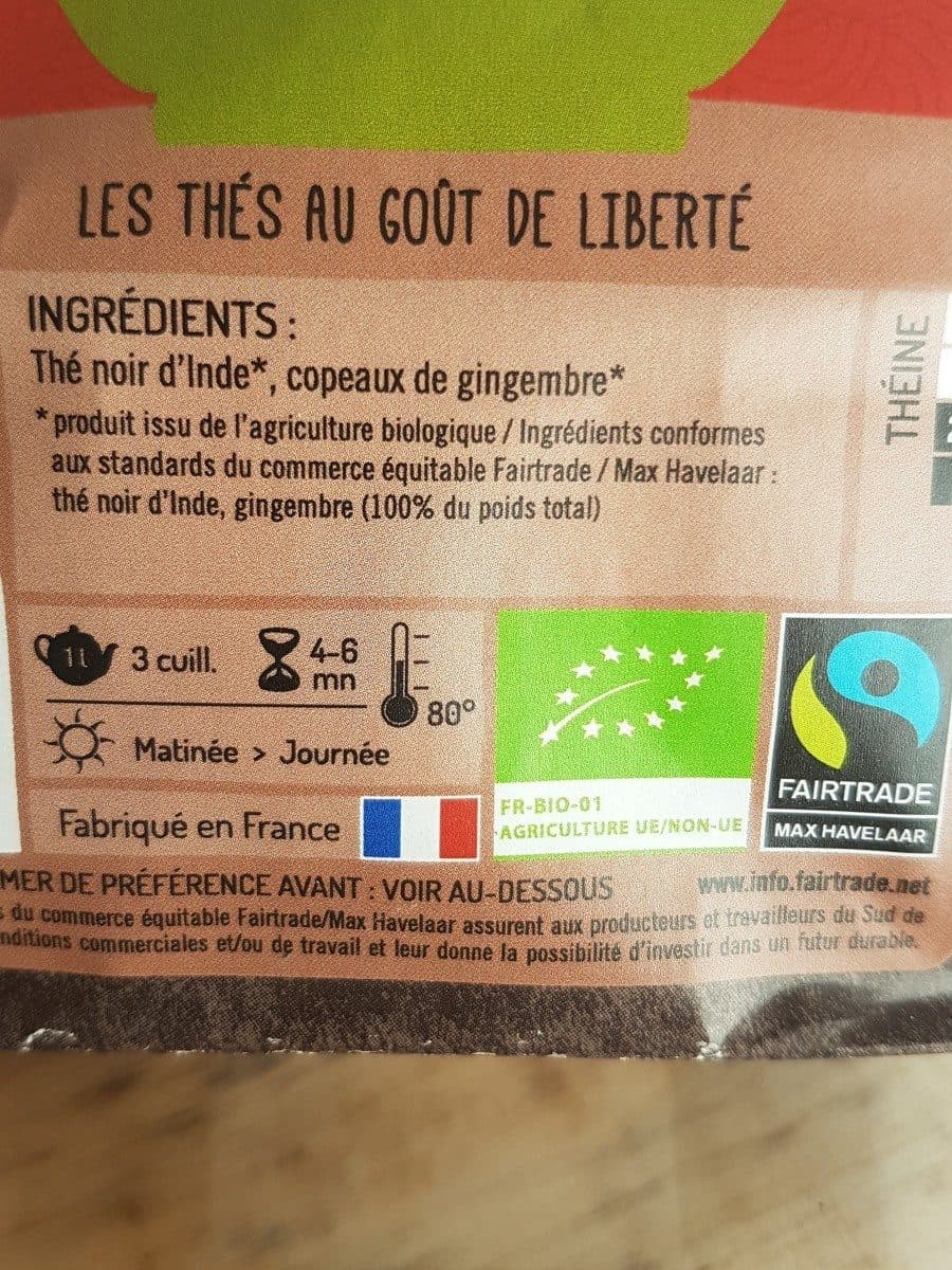 La Route des Comptoirs Gingembre thé noir packshot