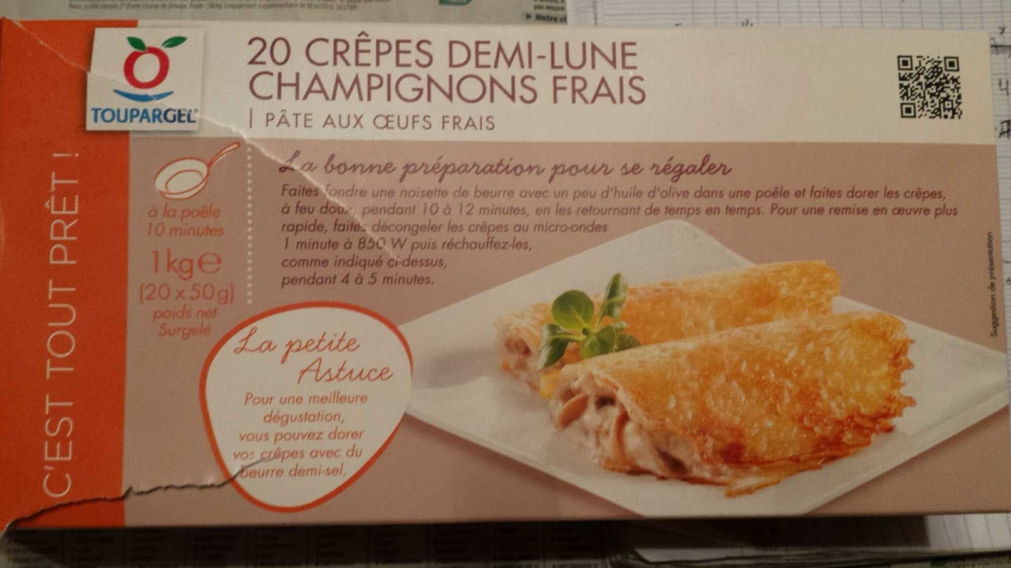 Toupargel Crêpes demi-lune champignons frais pâte aux oeufs frais packshot