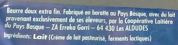 Etxaldia Etxaldia Beurre doux extra fin La plaquette de 250 gr packshot