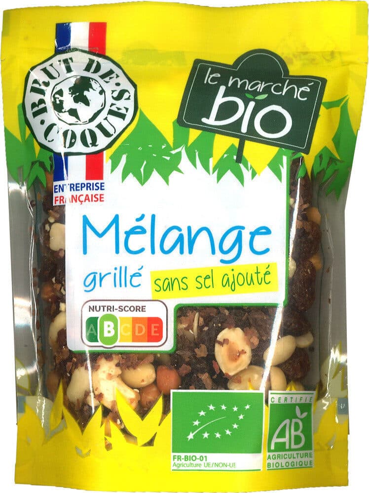 Brut de coques Mélange graines et raisins sans sel bio packshot