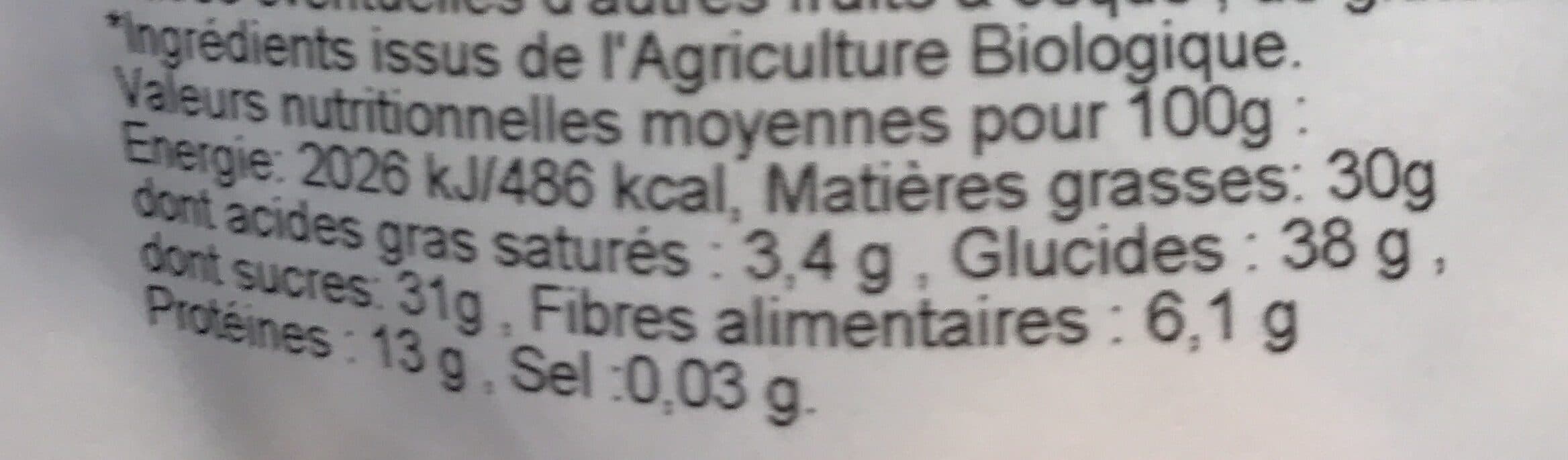 Brut de coques Mélange graines et raisins sans sel bio packshot