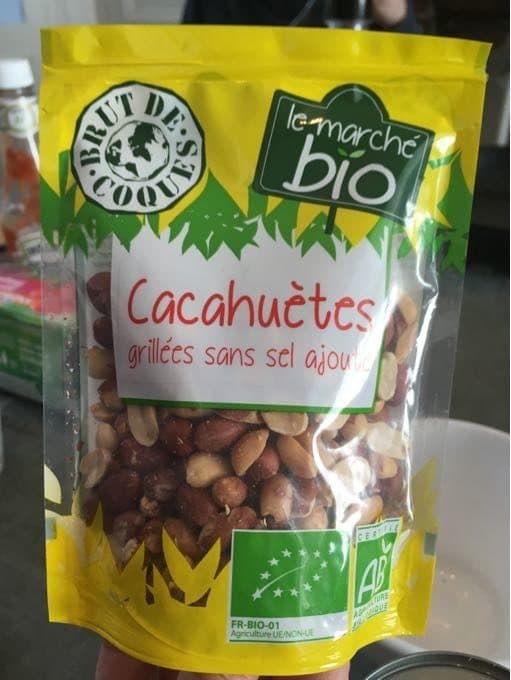 Brut de coques Cacahuètes grillées sans sel ajouté bio packshot