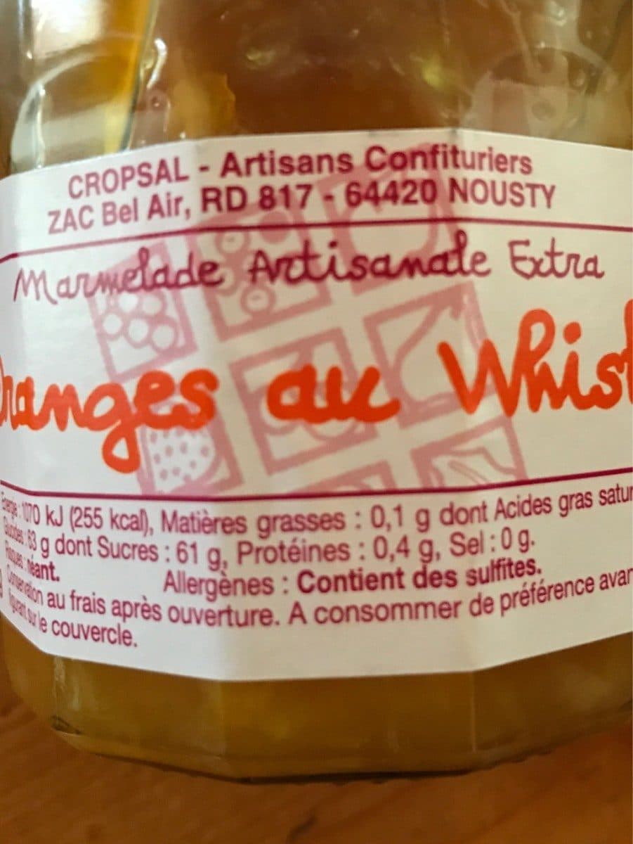 Cropsal Marmelade orange au whisky packshot