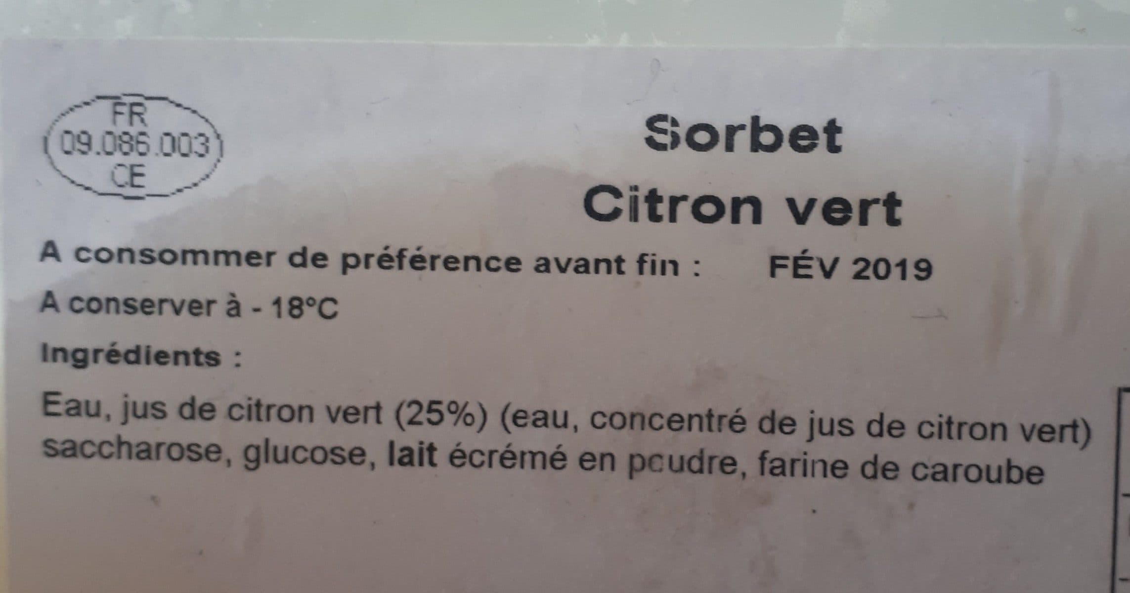Philippe Faur Sorbet citron vert packshot