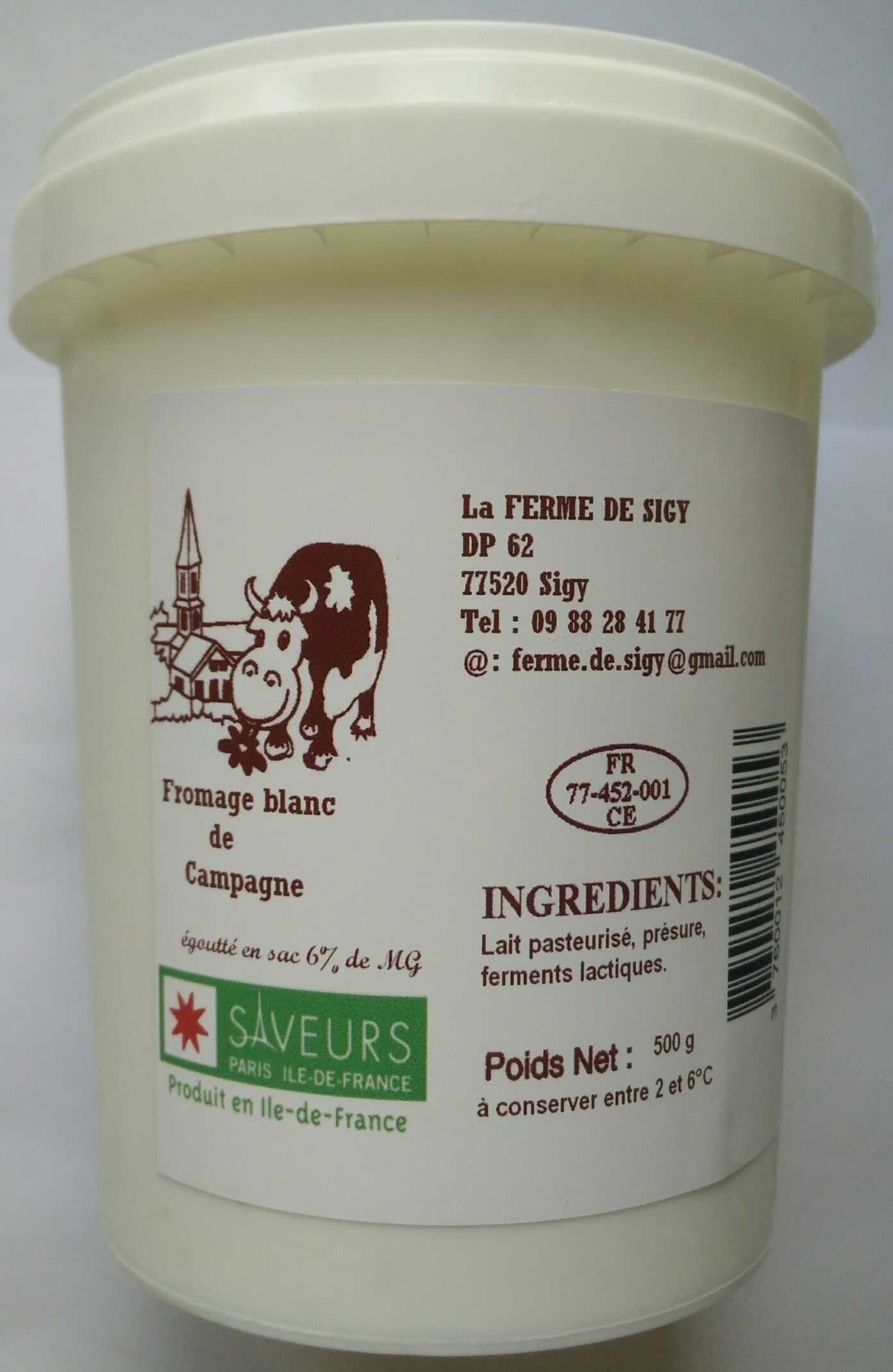 La Ferme de Sigy Fromage blanc de Campagne (8% MG) packshot