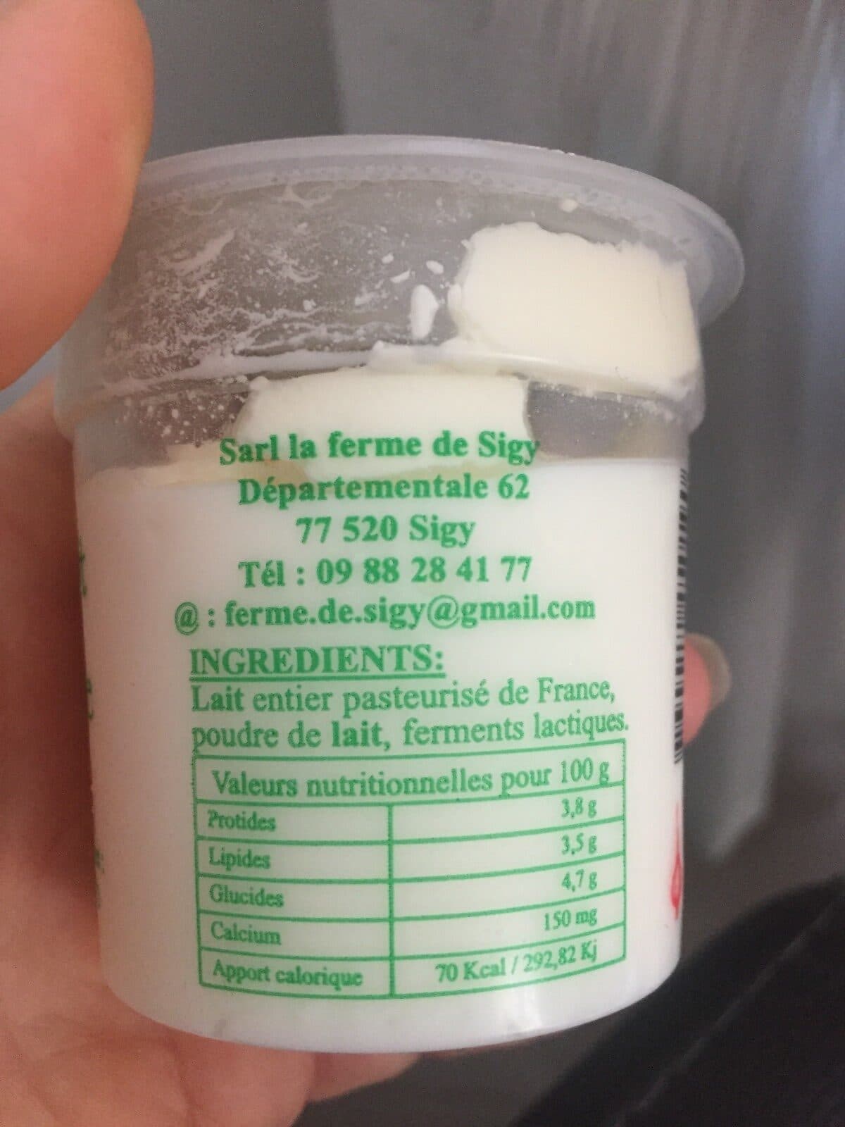 Open Food Facts Les yaourts de sigy packshot