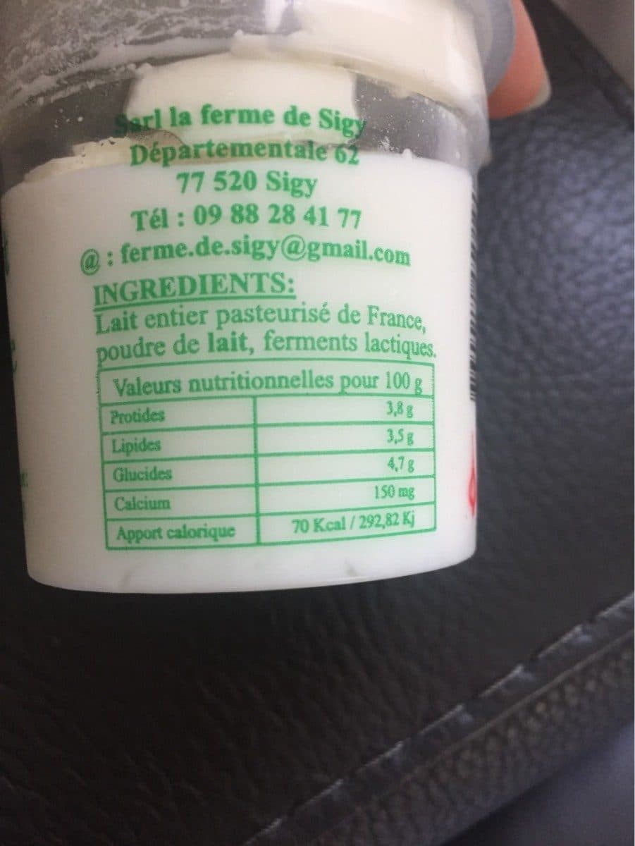 Open Food Facts Les yaourts de sigy packshot