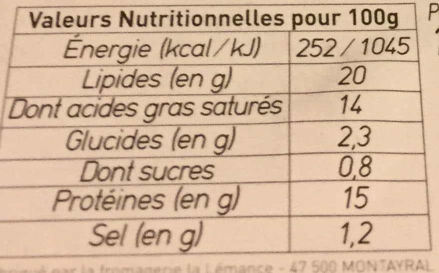 Pierre du Lot Fromage au lait entier de vache (20% MG) packshot