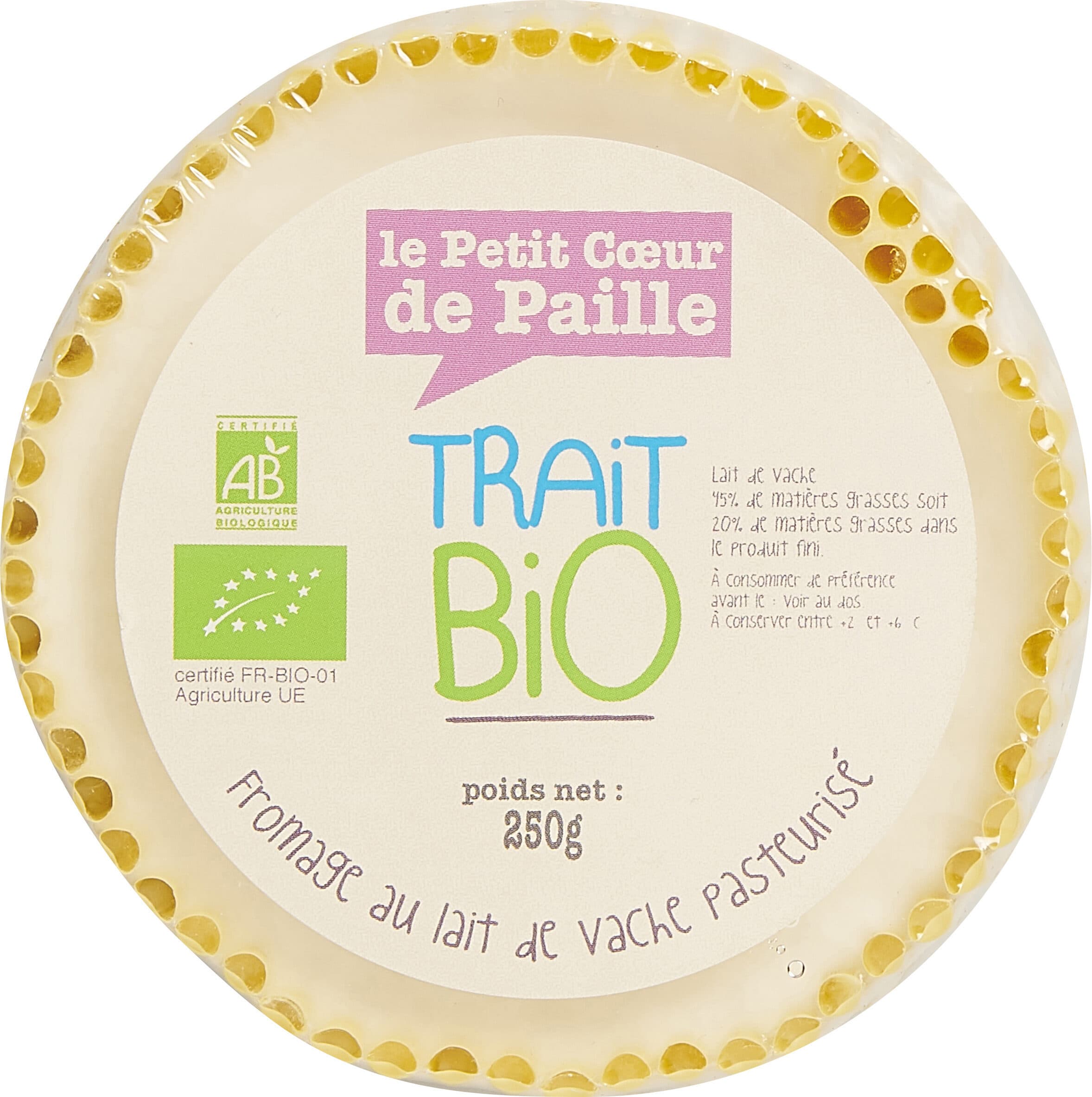 Fromagerie de La Lémance Petit cœur de paille bio packshot