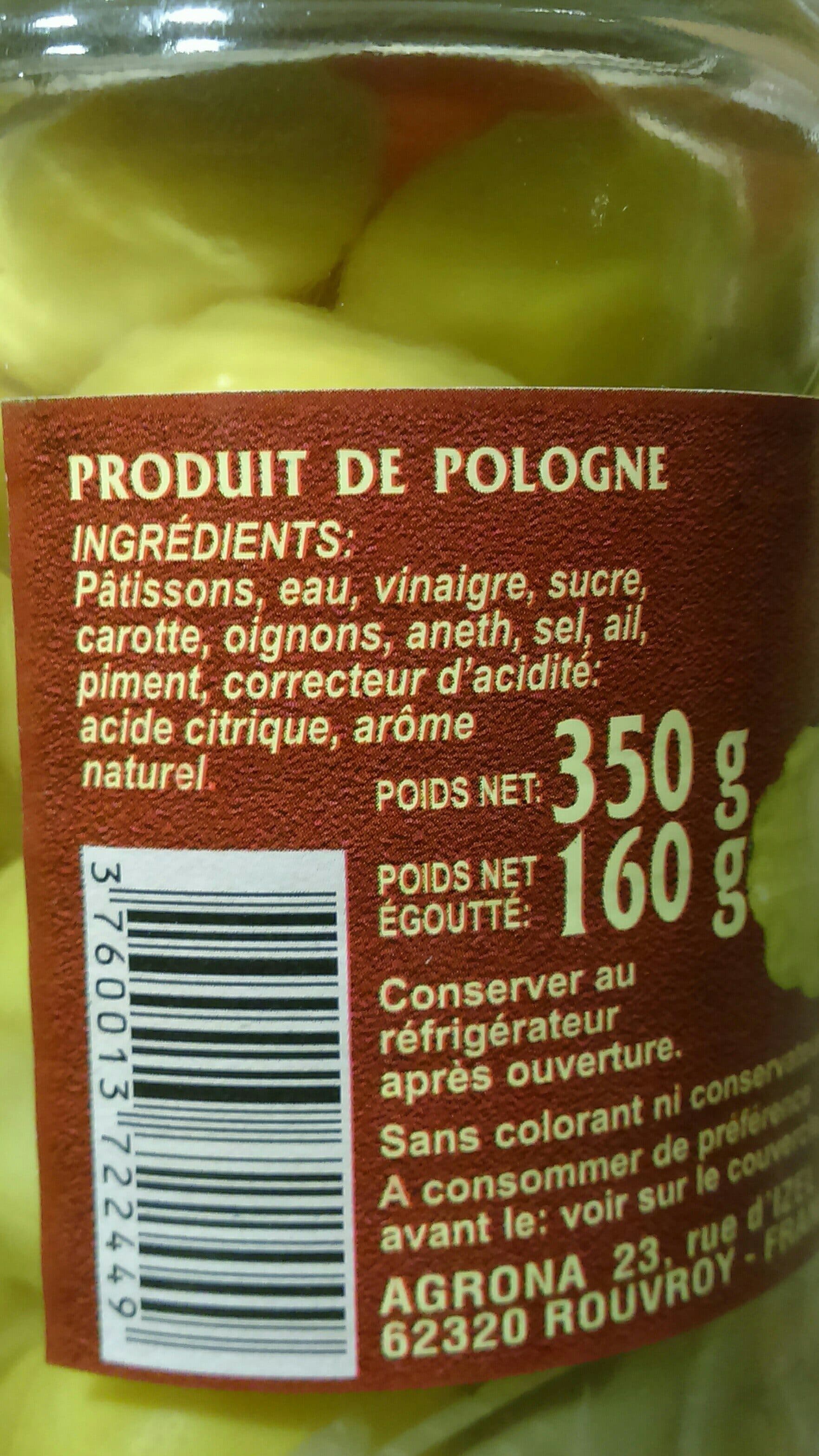 POLONIA Pâtissons Aigres-doux packshot