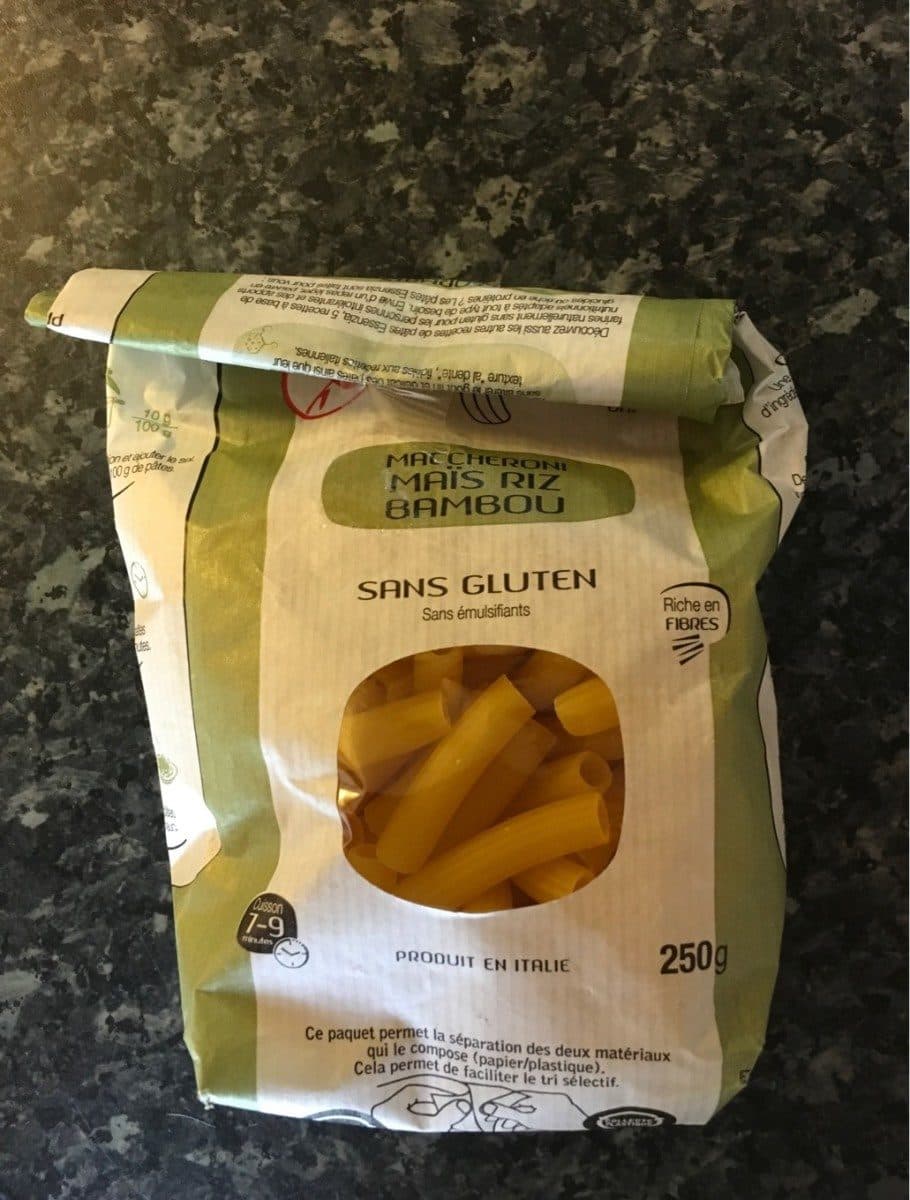 Open Food Facts Maccheroni mais riz bambou packshot