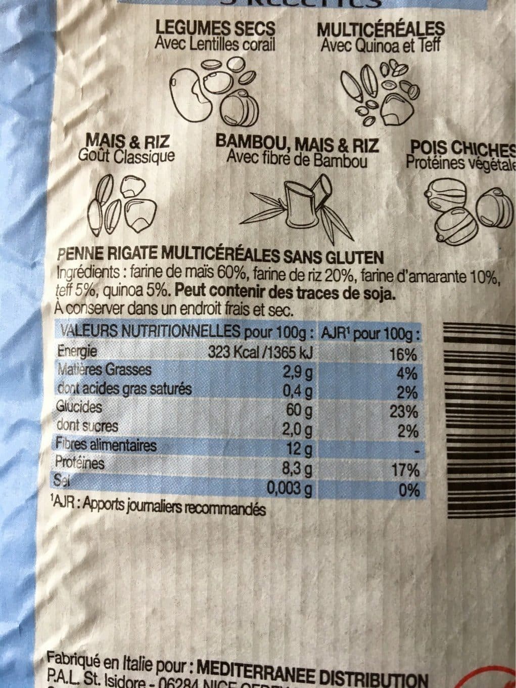 Essenzia Penne rigate multicereales packshot
