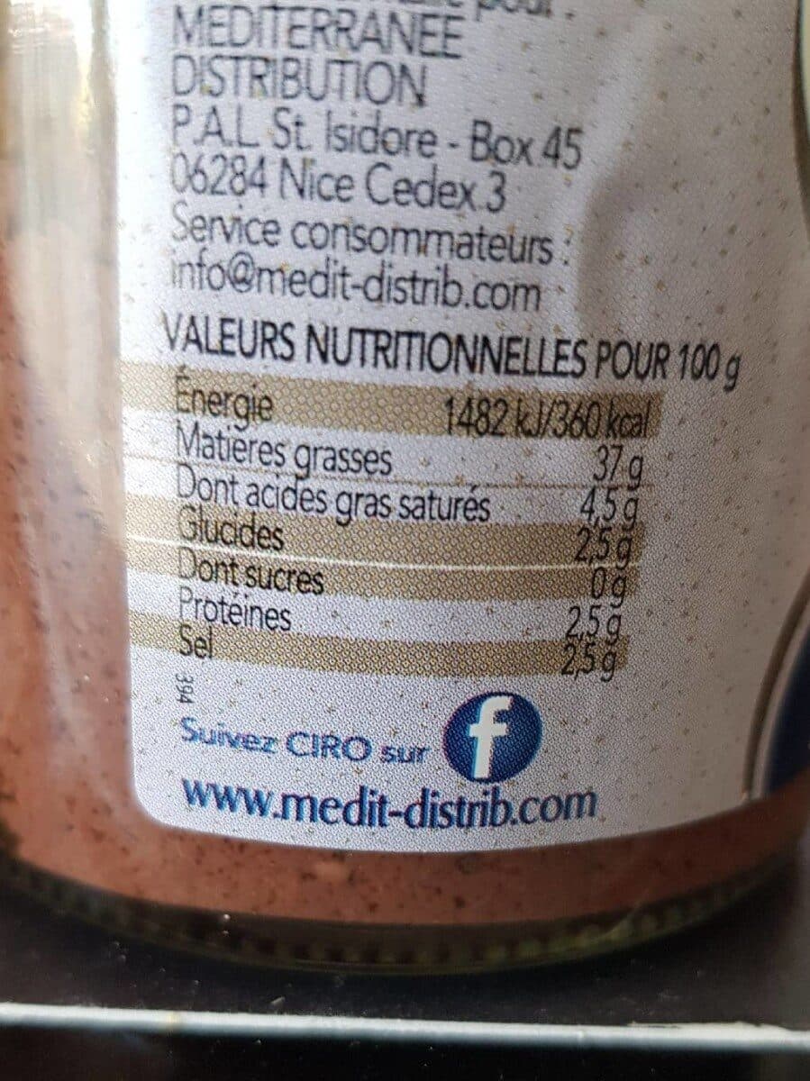 Ciro Tapenade noire sans anchois packshot