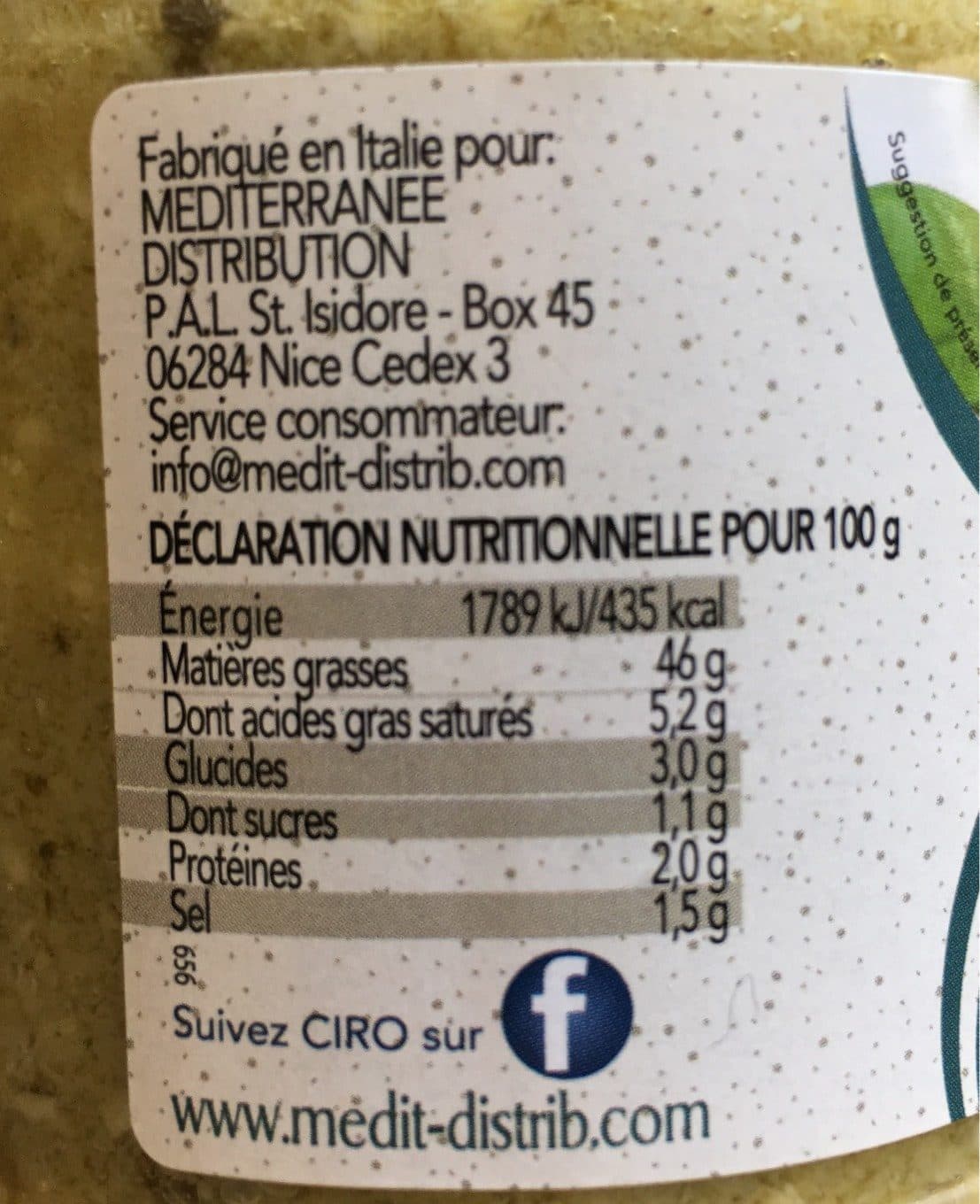 Ciro Pesto aux artichauts packshot