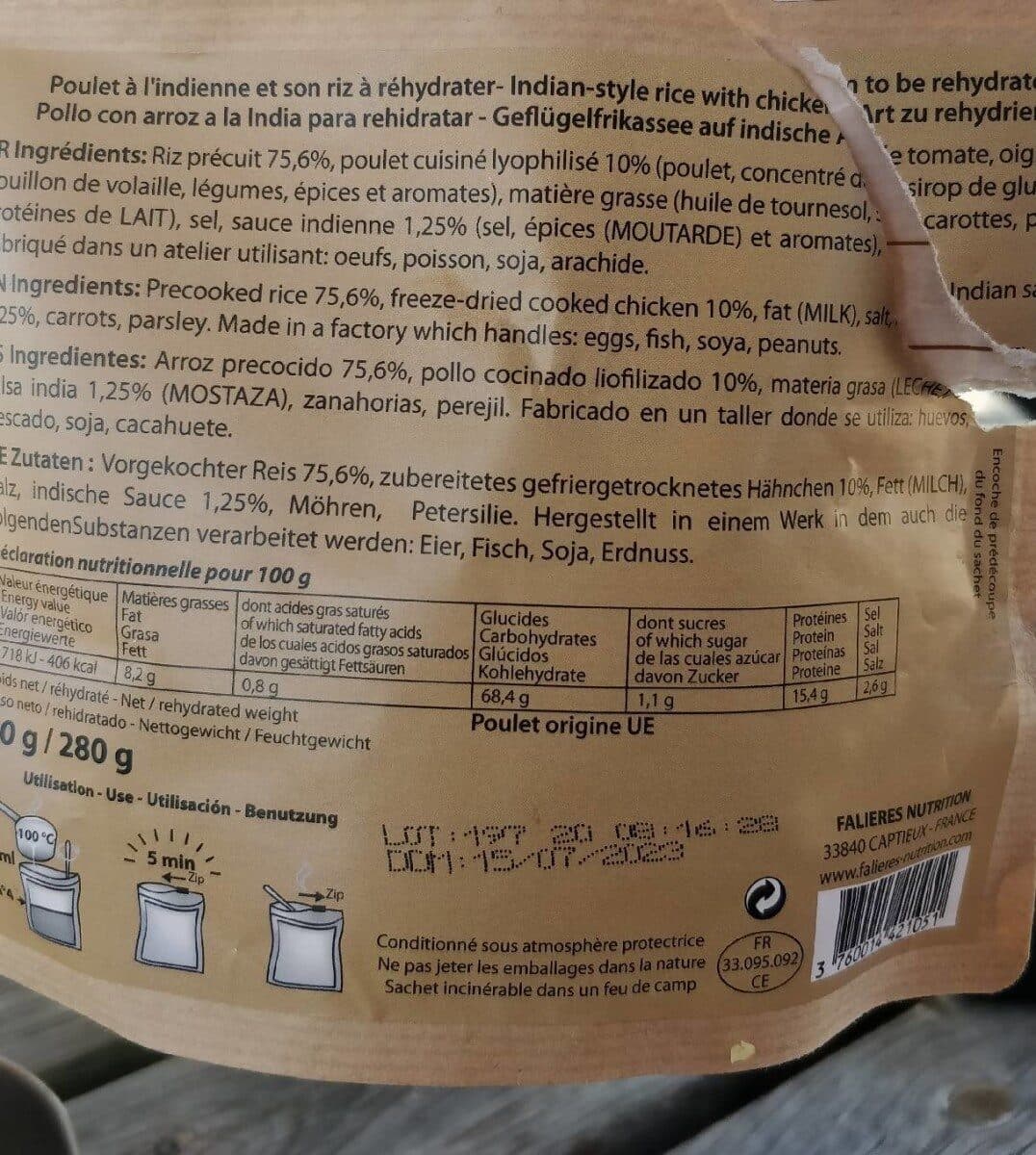 Voyager Poulet à l'indienne packshot