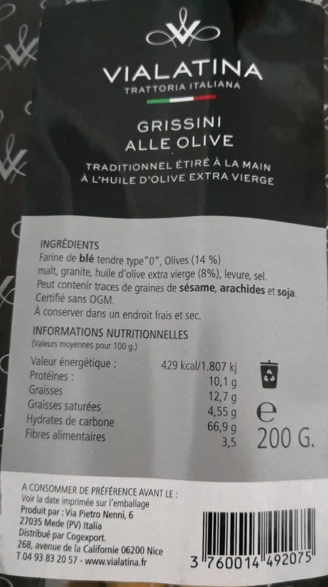 Vialatina Grissini alle olive packshot