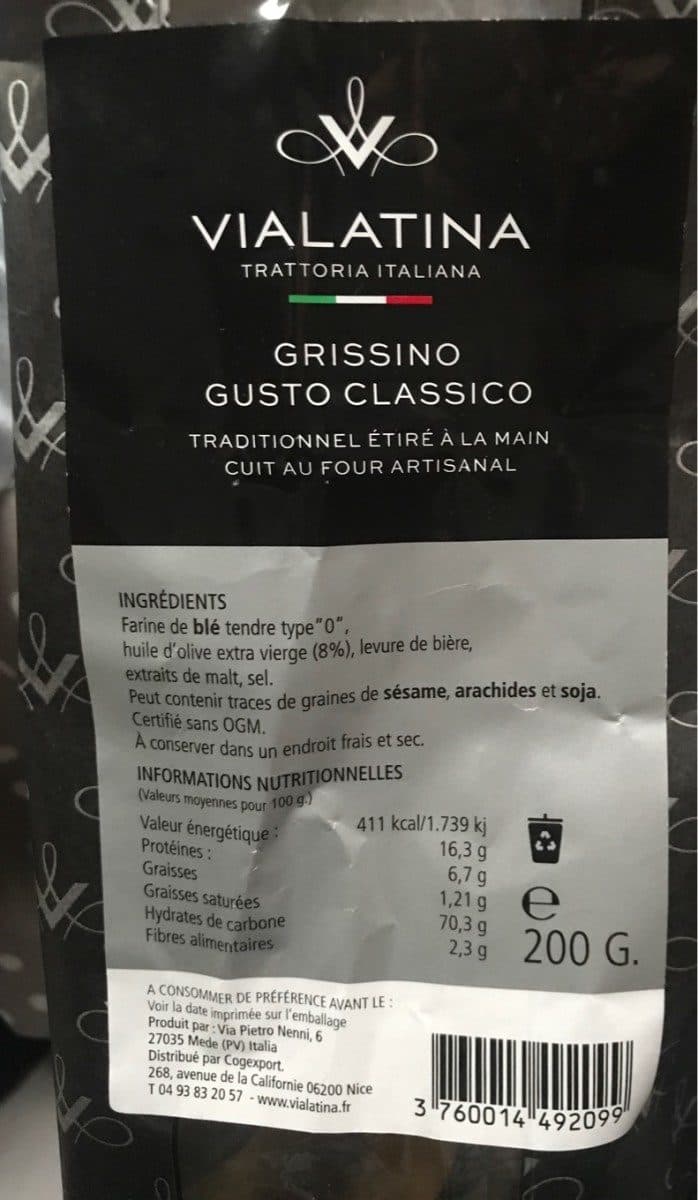 Vialatina Grissino gusto classico packshot