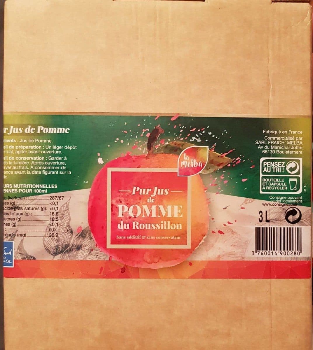La Melba Pur jus de pomme du Roussillon packshot