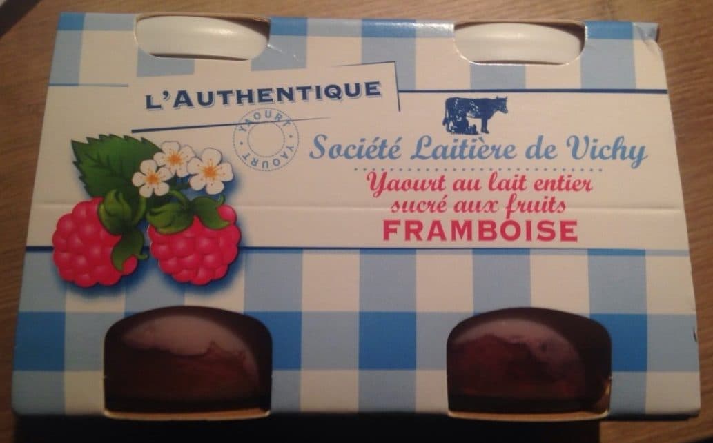 Société Laitière de Vichy Yaourt au lait entier sucré aux fruits FRAMBOISE packshot