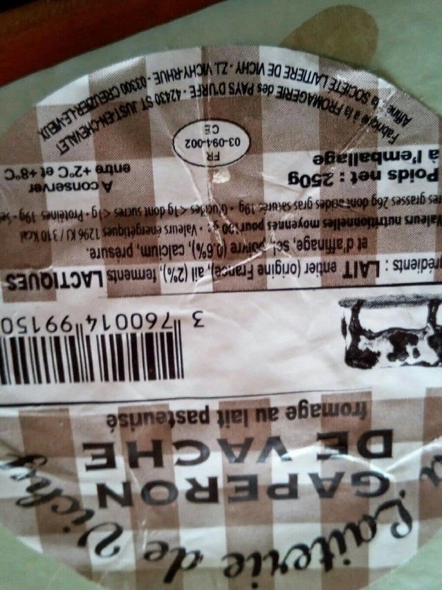 La Laitière de Vichy Gaperon de vache packshot