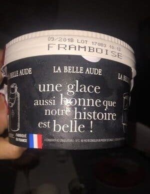 La Belle Aude La Belle Aude Glace framboise le pot de 550 packshot