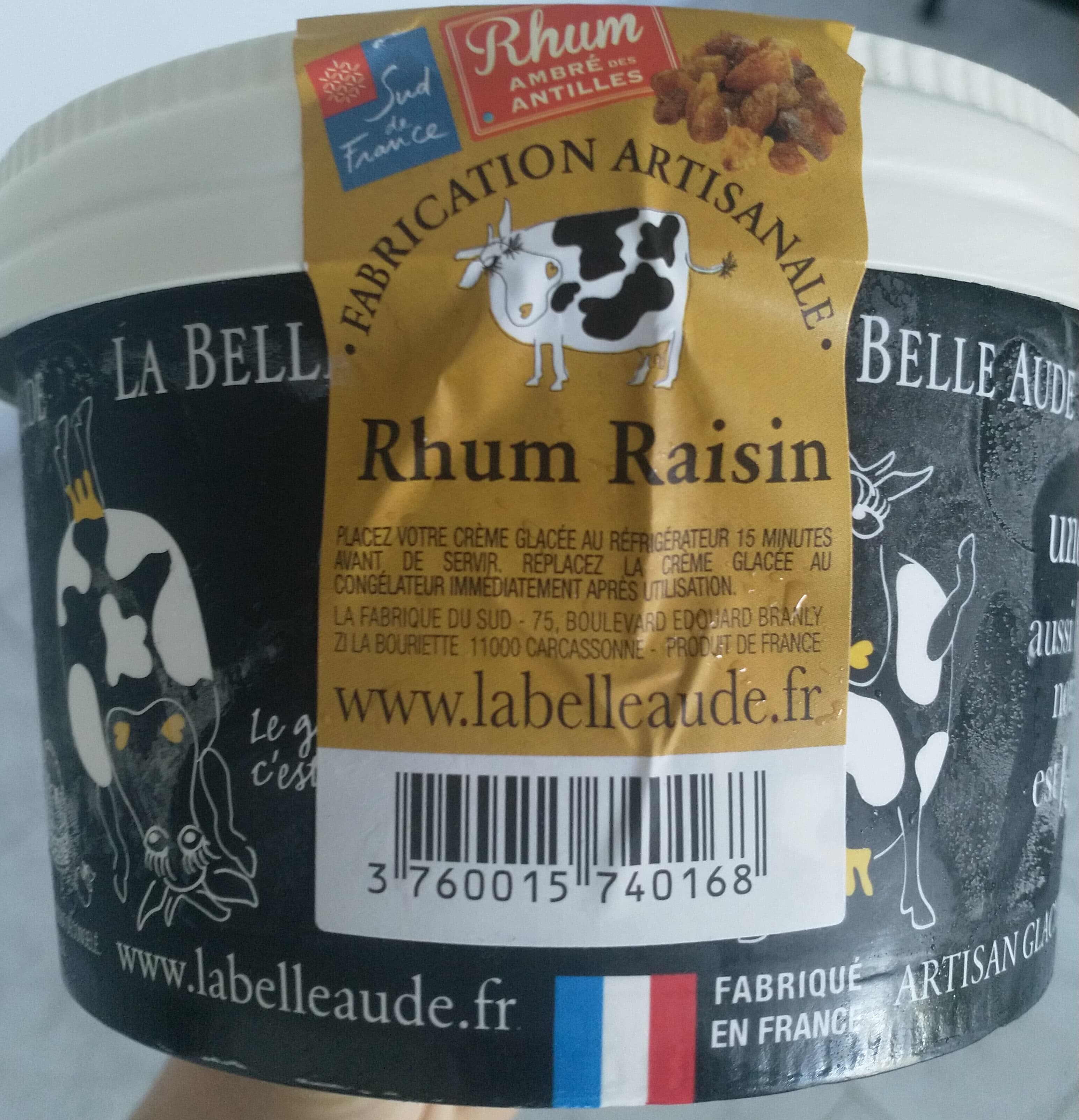 La Belle Aude Crème glacée - Rhum Raisin packshot