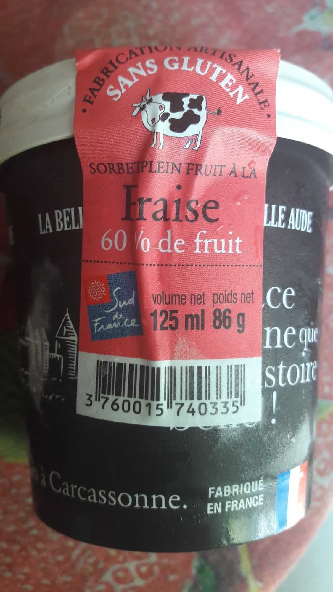 La Belle Aude Sorbet plein fruit à la fraise packshot