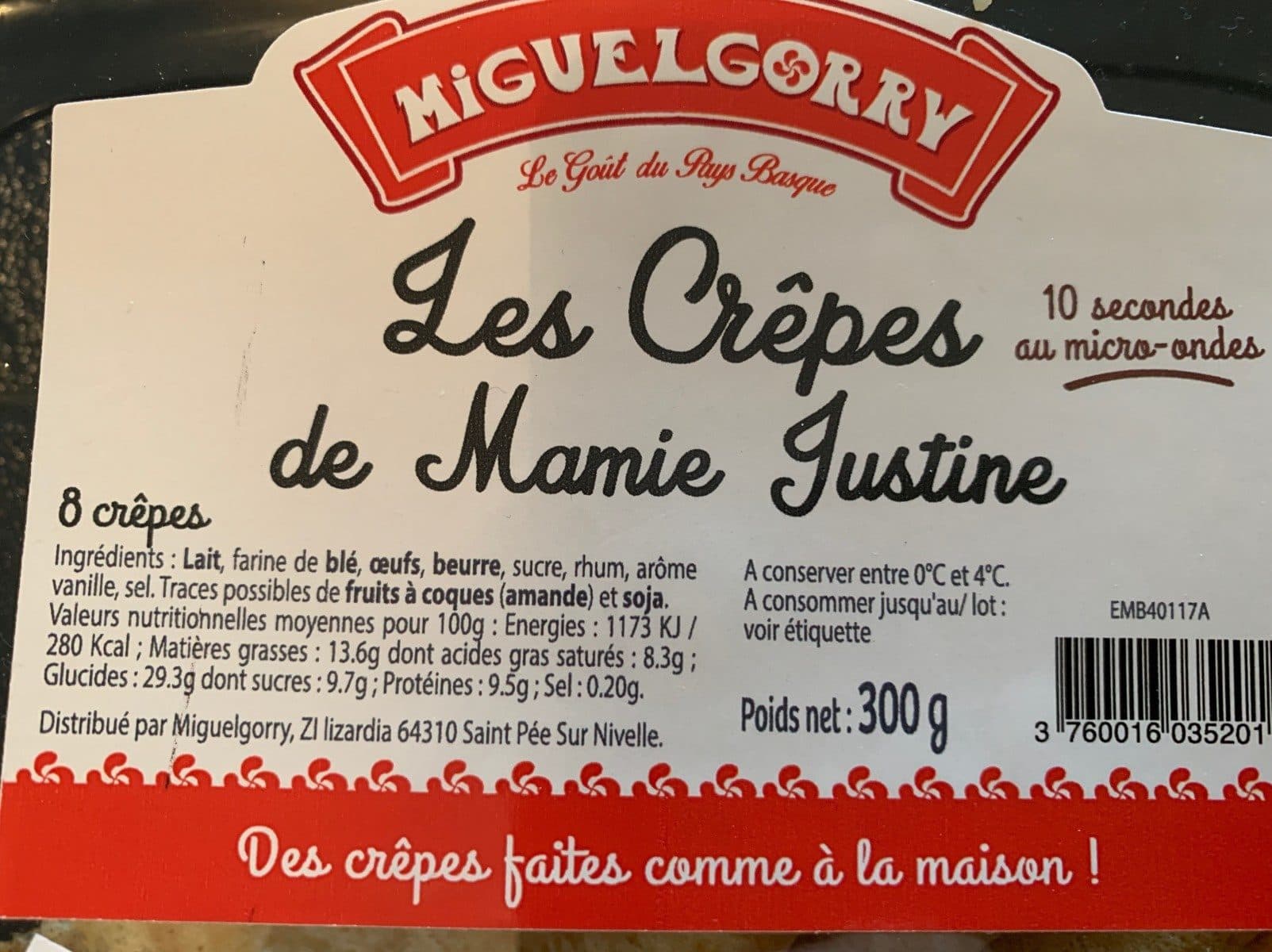 Open Food Facts Les Crêpes de Mamie Justine packshot