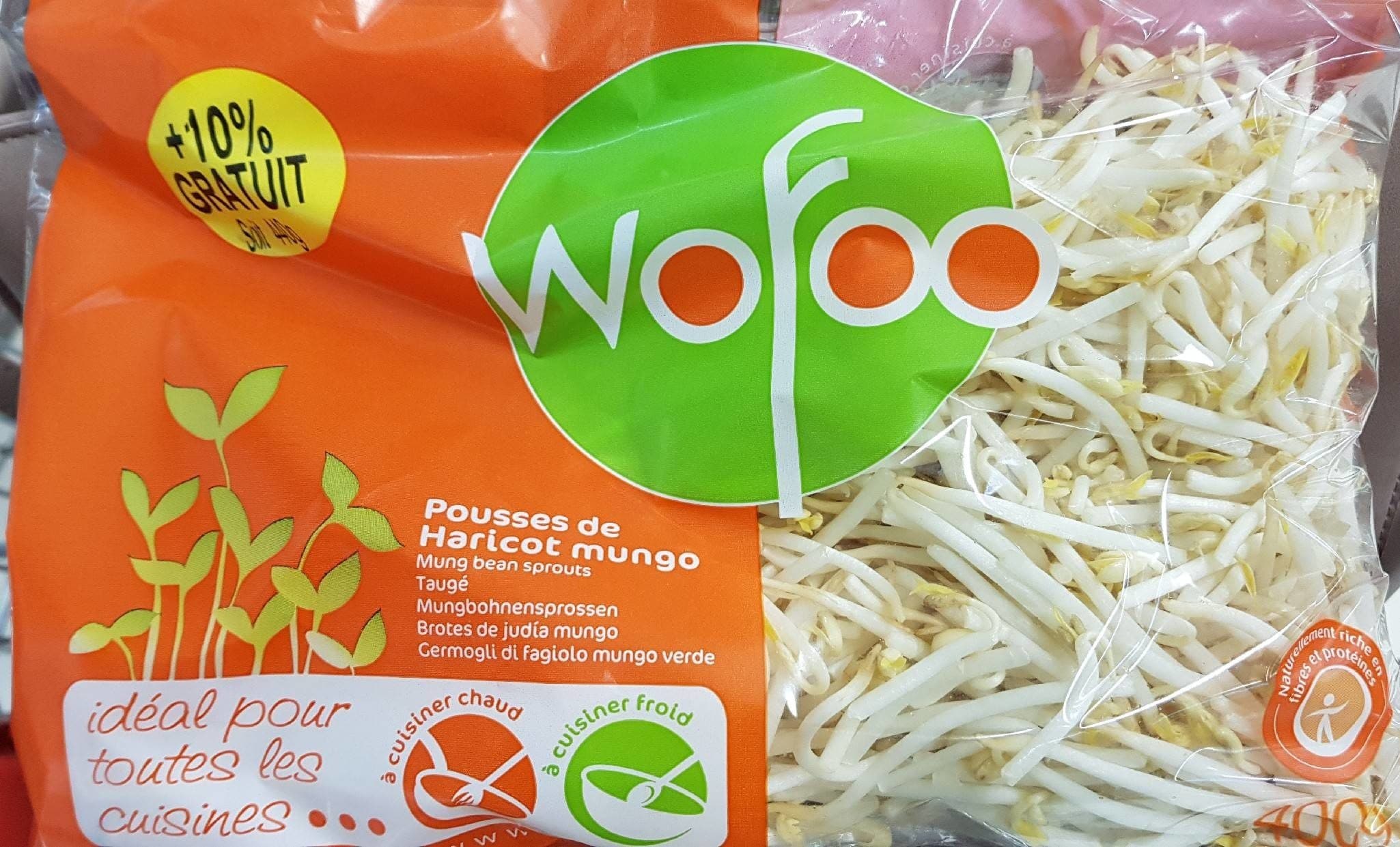 Wofoo Pousses de haricot mungo (+10 % gratuit) packshot