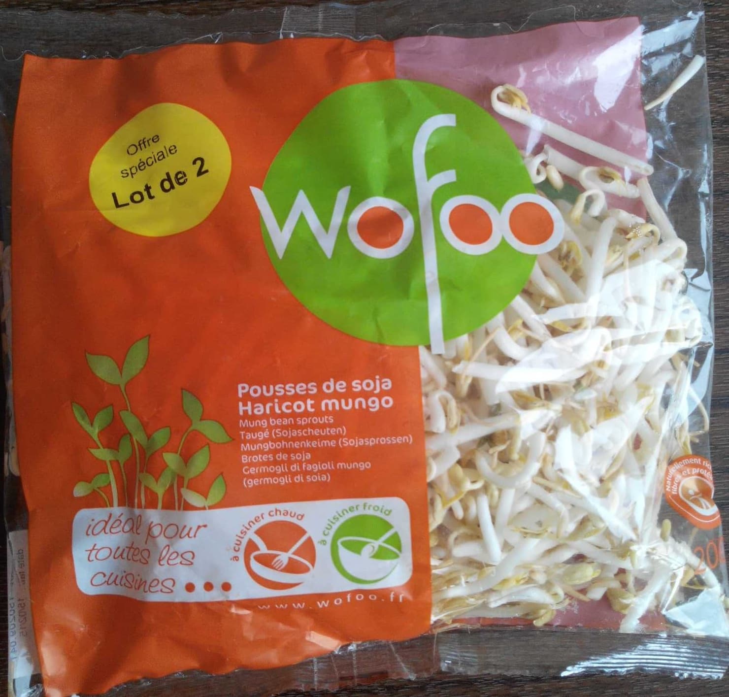 Wofoo Pousses de soja haricot mungo packshot