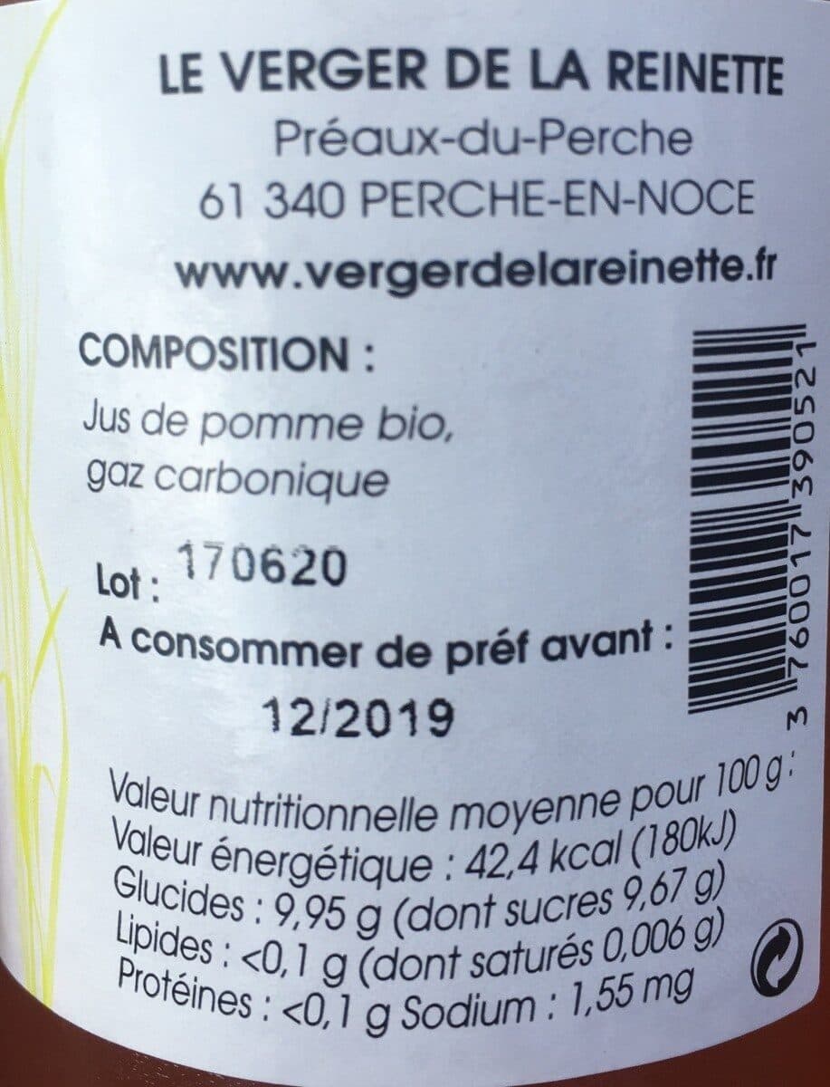 La Reinette Verte Petillant de pomme packshot