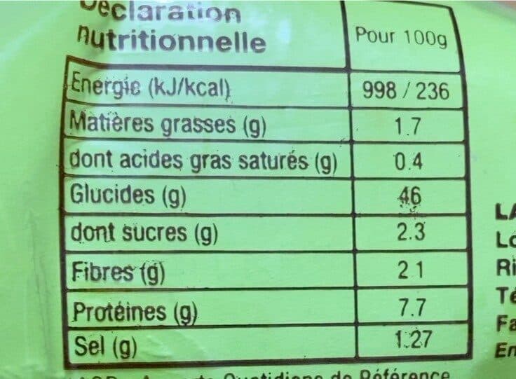 Open Food Facts Pain panier au levain packshot