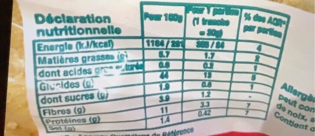 Open Food Facts Pain Multi Grain packshot