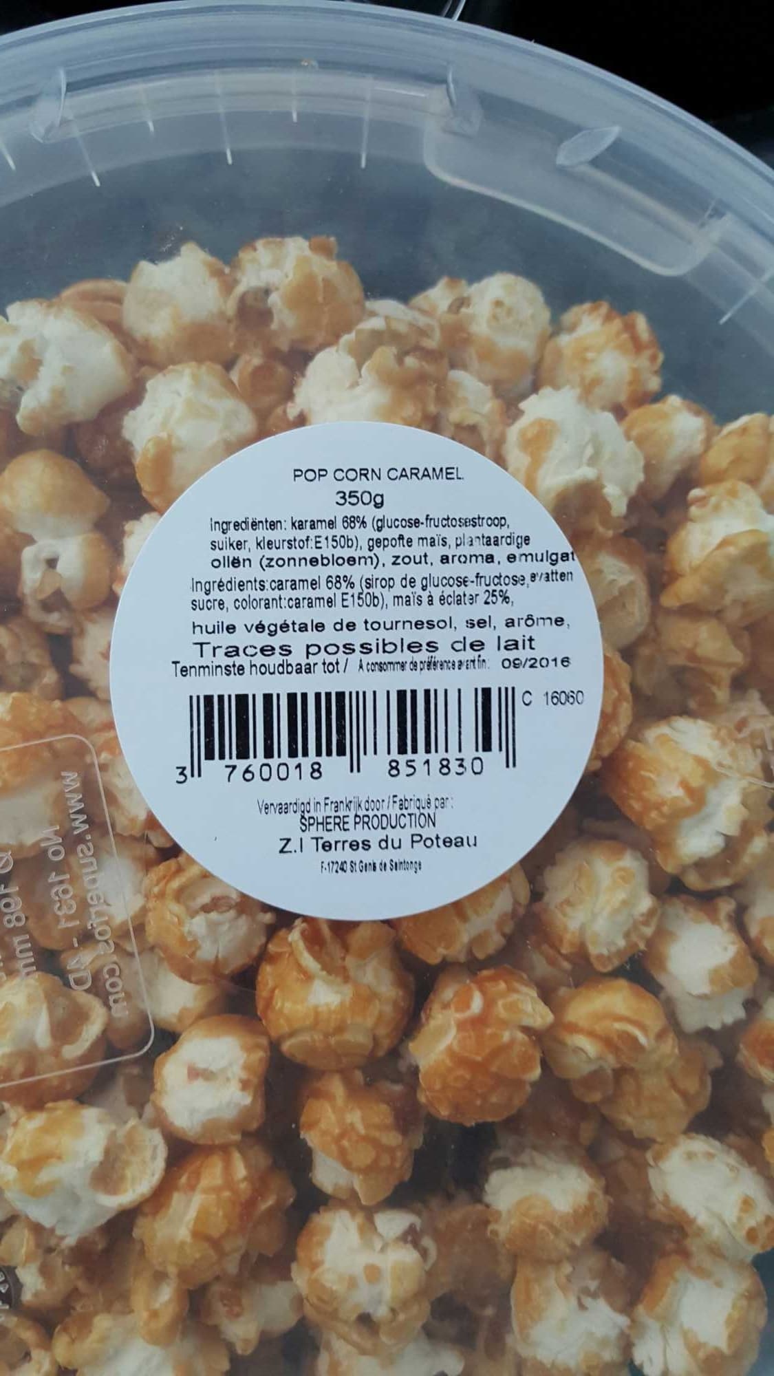 Sans marque Pop corn caramel packshot