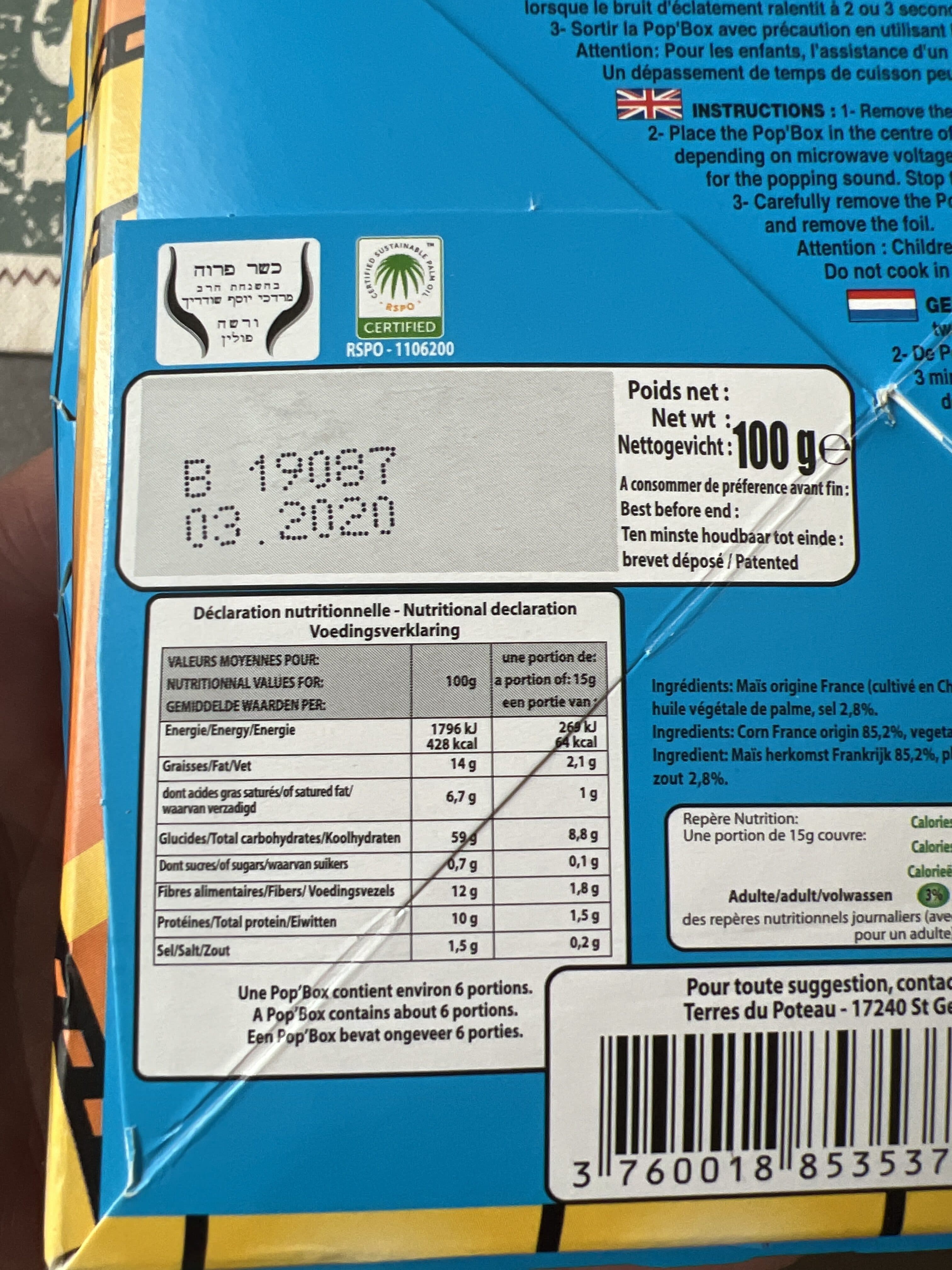 MOVIES POP 100G Popcorn Sale Movies Pop packshot