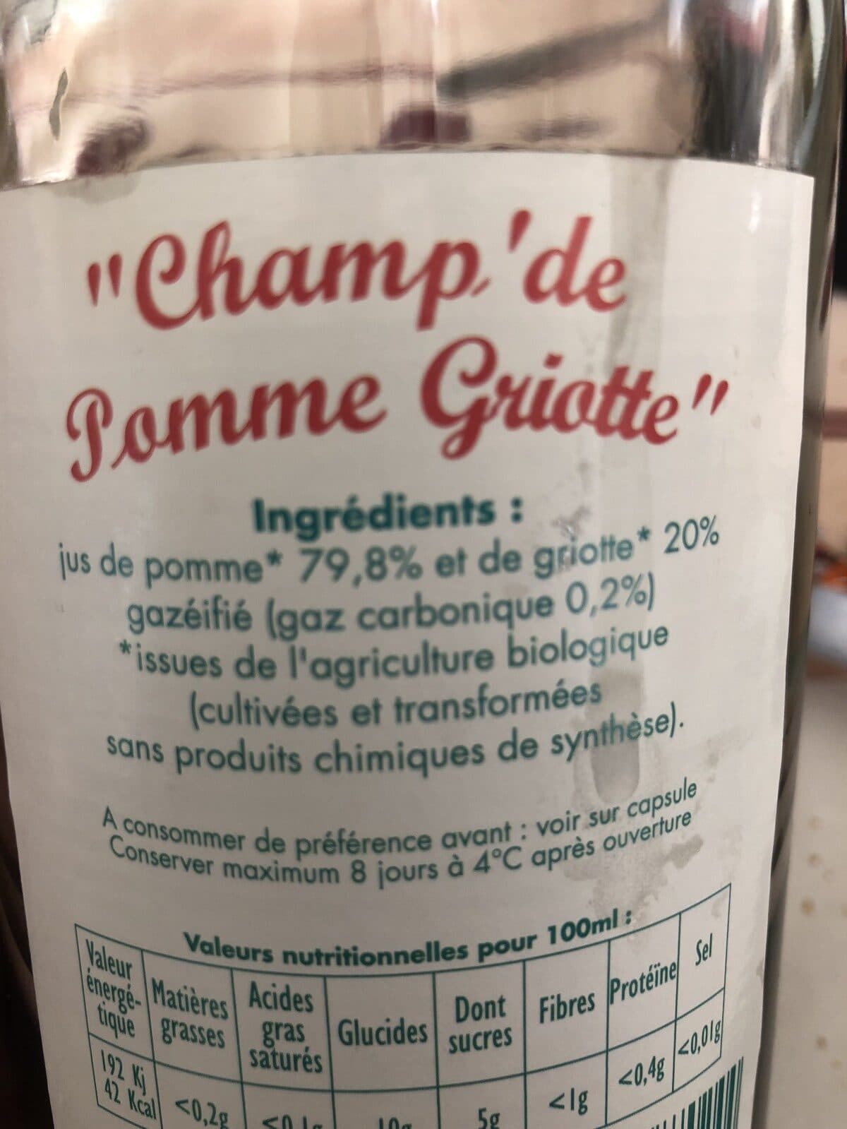 Les Vergers de Cousancelles Champ de pomme Griotte packshot