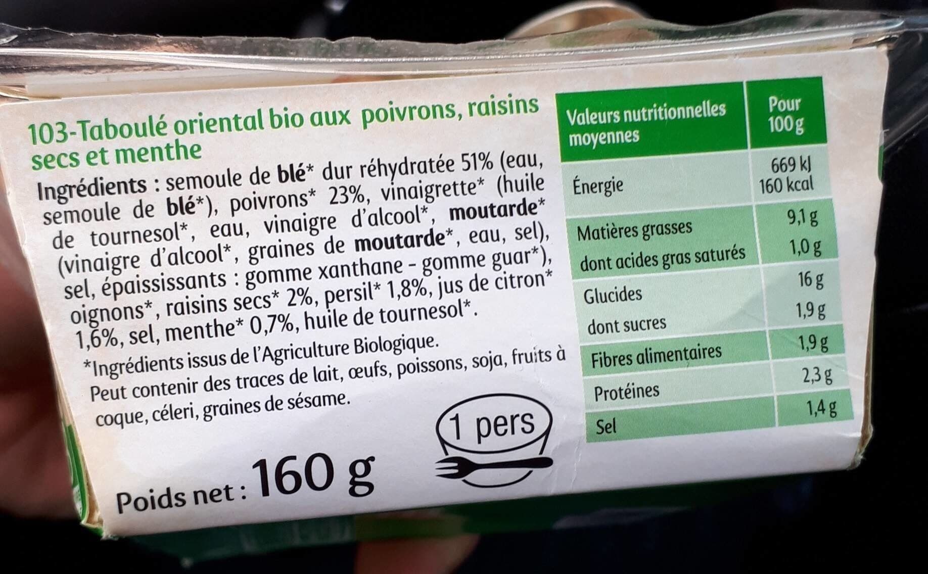 Jardin Bio Taboulé Oriental Bio packshot