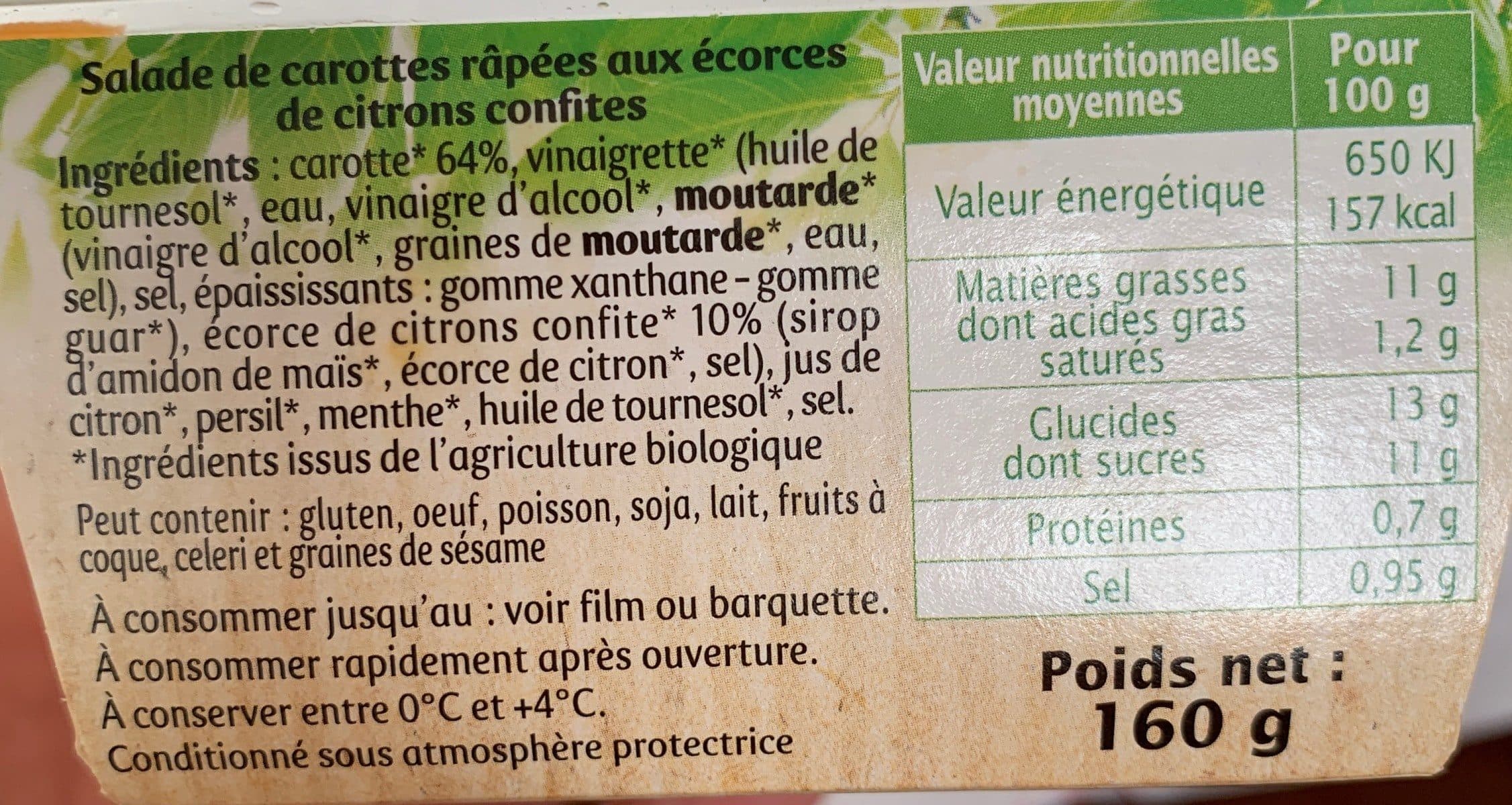 Jardin BIO' Carottes aux ecorces de citrons confites packshot