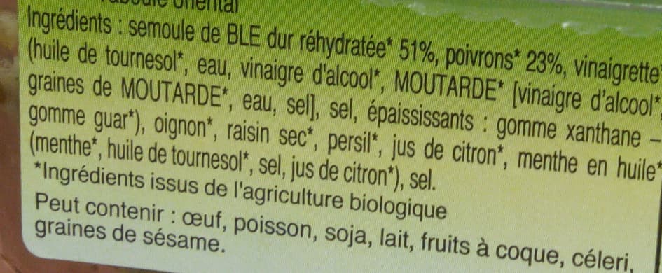 Carte Nature Taboulé oriental packshot