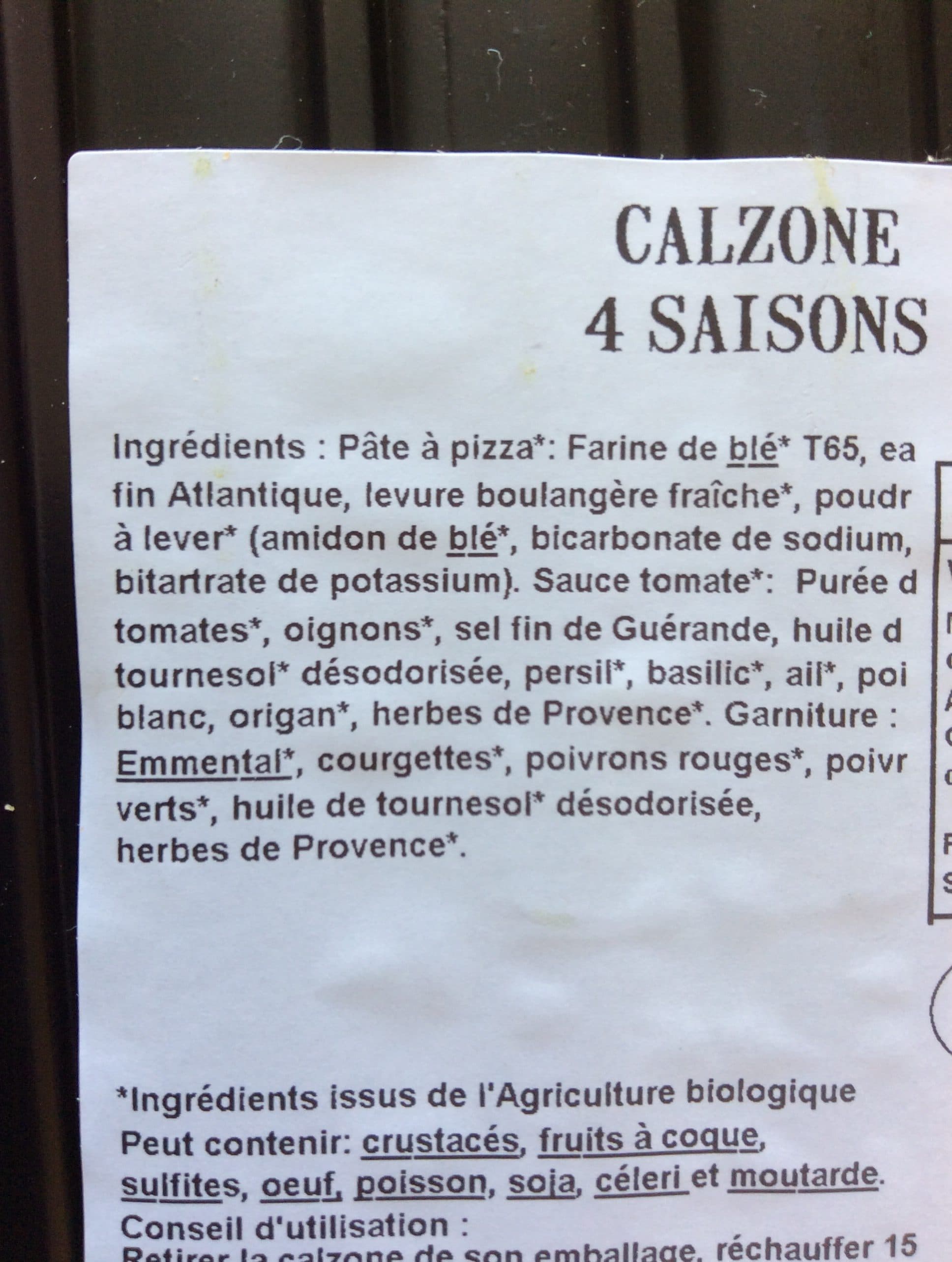 Jardin Bio Calzone 4 saisons packshot